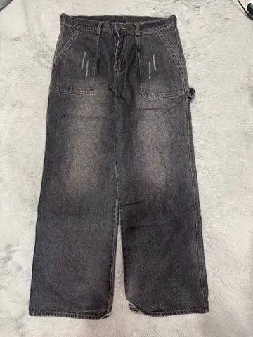 BELVET ORIGIN 블랙 데님 페인터 팬츠