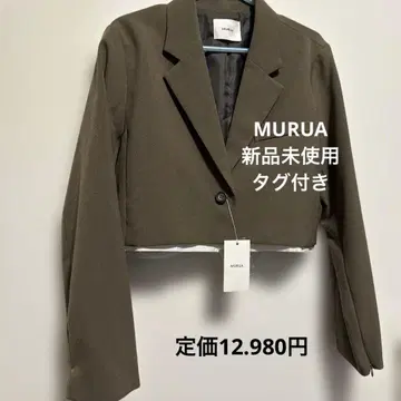 미사용 새상품 MURUA 크롭 테일러드 자켓 카키