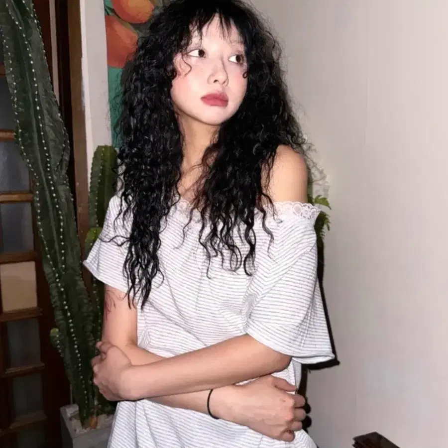 (1회착) 도우치도우치 레이스 스트라이프 T