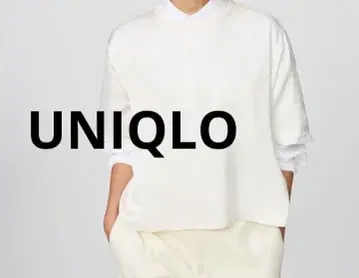유니클로 새틴 오버 사이즈 숏 블라우스 오부소매 화이트 xl