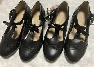 시마무라 아오키 미사코 시마미사 스트랩 슈즈 블랙 LL 2켤레 세트 새상품