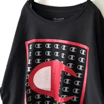 챔피온 Champion 로고 T셔츠 L 블랙 블랙 구제 의류