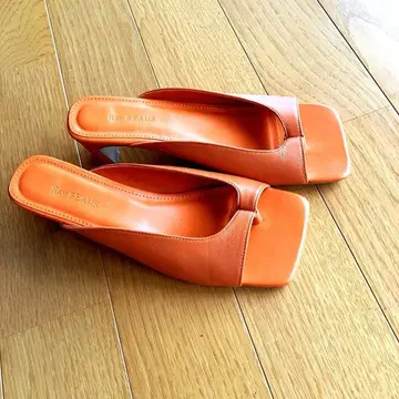 Ray BEAMS 플립플랍 뮬 스퀘어토 오렌지 25cm