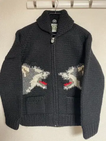 거의 미사용 90s 빈티지 카우친 스웨터 90년 빈티지 울프 늑대
