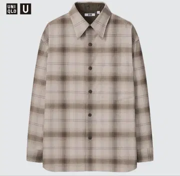 완판템 UNIQLO U 헤비 플란넬 오버 사이즈 셔츠 옴브레 체크