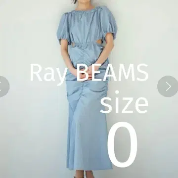 Ray BEAMS RBS 컷 아웃 개더 원피스 퍼프 슬리브