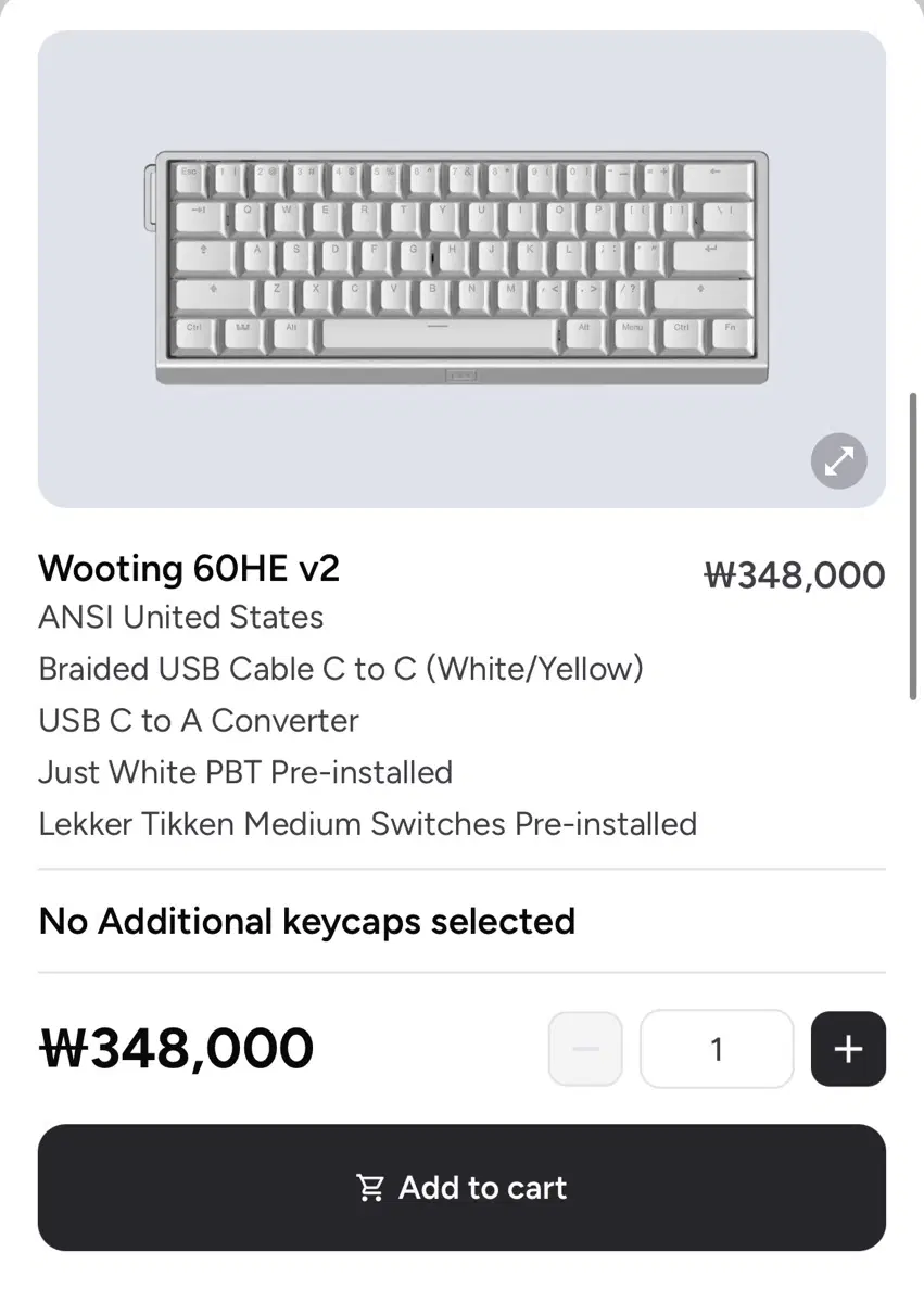 우팅 60HE v2 키보드 알루미늄 실버
