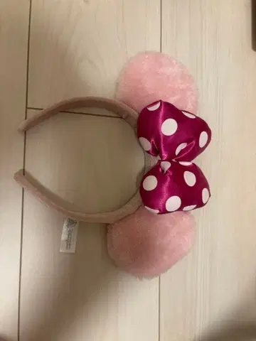 디즈니 머리띠 핑크 보아 도트 리본
