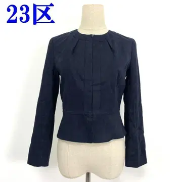 23구 스웨이드 재질 노카라 자켓 네이비 36 C1713