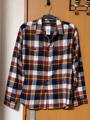 Patagonia 오가닉 코튼 체크 무늬 긴팔 셔츠 남성용 S