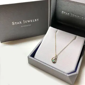 스타 주얼리 K10 에메랄드 다이아 슈팅스타 목걸이