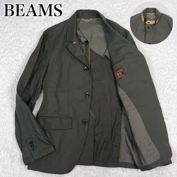 BEAMS 빔즈 린넨 혼방 테일러드 자켓 스탠드 카라 2way