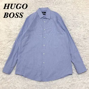 [새상품급] HUGO BOSS 긴팔 셔츠 41A 16 블루 올 패턴