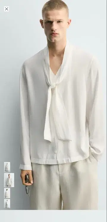 ZARA 신상 리본 포함 플루이드 긴팔 셔츠 새상품
