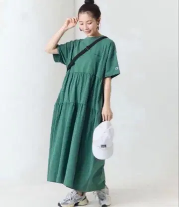 Champion 티어드 원피스 그린