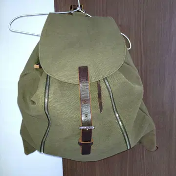 CAMPER 캔버스 가죽 백팩 카키
