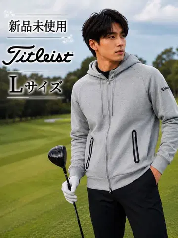 미사용 새상품 Titleist 남성용 집업 후드티 그레이 L 사이즈