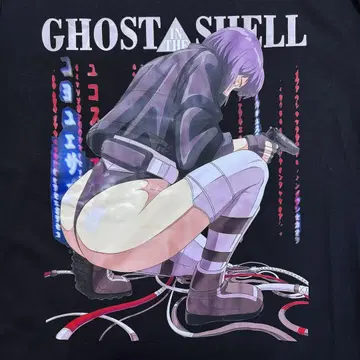 공각기동대 ghost in the shell 티셔츠 L 쿠사나기 모토코 블랙