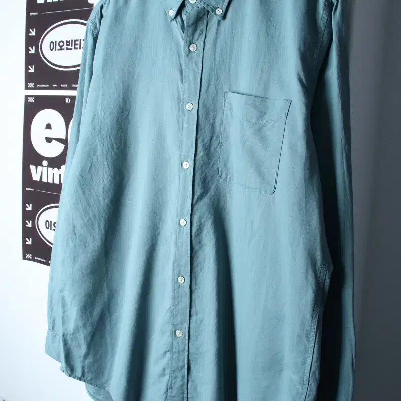 (L-XL) 탑텐 셔츠 남방 연블루 무지 린넨 마-H35243