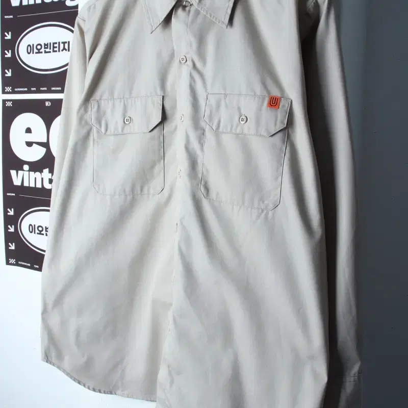 (L-XL) 유니버셜오버롤 셔츠 남방 투포켓 무지 폴리-H35249