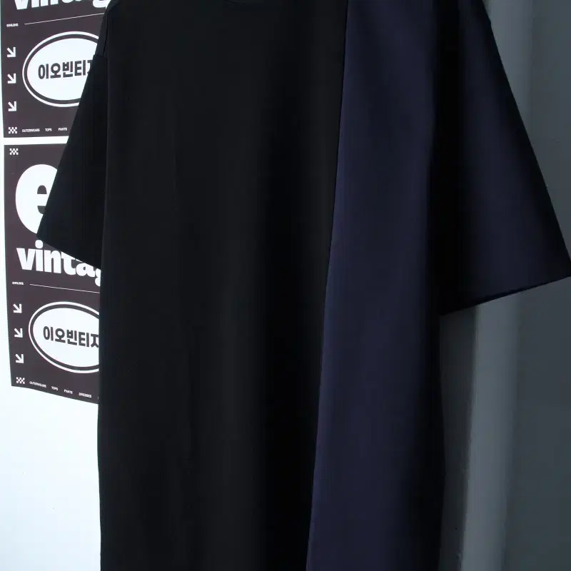 (L-XL) 지이크 반팔 티셔츠 오버핏 배색 무지 폴리-H35251