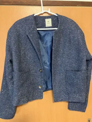 alude 90's Product 트위드 테일러드 자켓 네이비