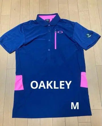 OAKLEY 골프 의류 스컬 반팔 피케 셔츠 M 네이비 핑크