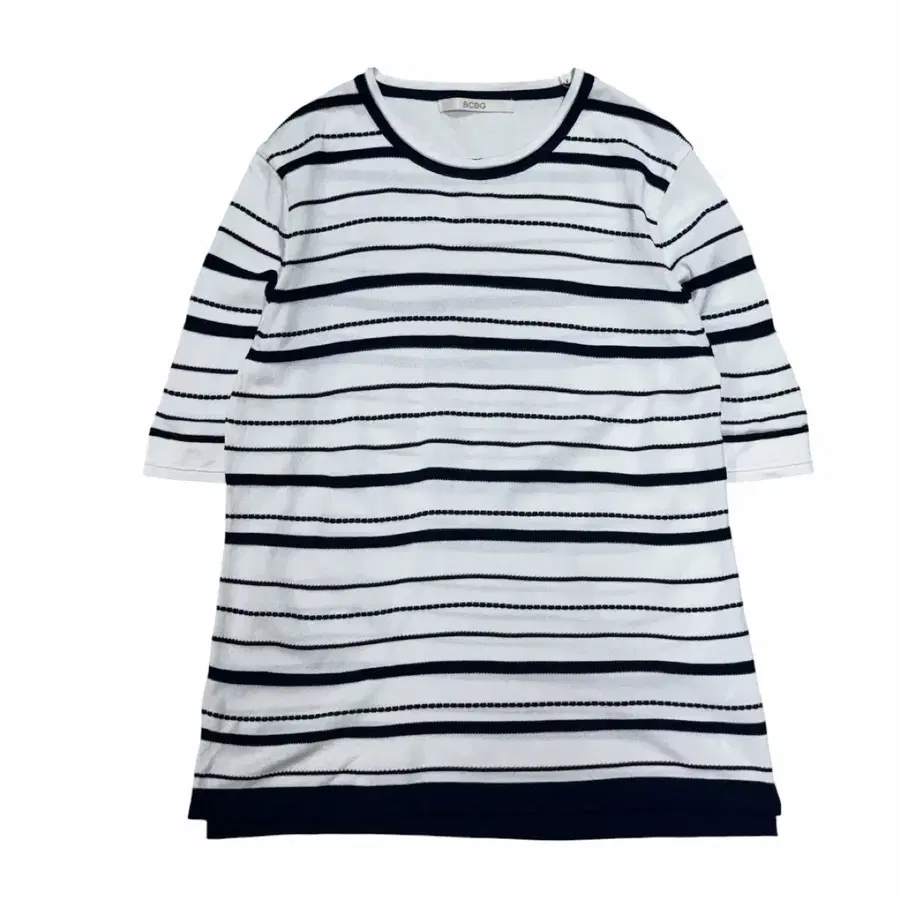 BCBG 스트라이프 여름 반팔 니트 S 네이비