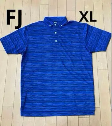 FJ 반팔 피케 셔츠 XL 카모플라주 패턴 블루