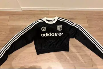 adidas 크롭 기장 긴팔 트랙탑 블랙