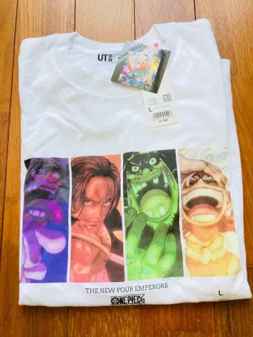 유니클로 UT 원피스 ONE PIECE 사황 T셔츠 L 샹크스 화이트