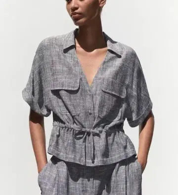 ZARA 자라 레이온 린넨 셔츠 자켓