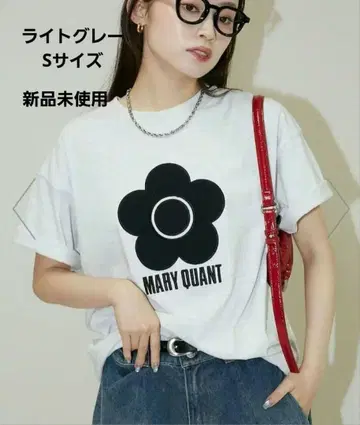 MARY QUANT 데이지 로고 T셔츠 그레이