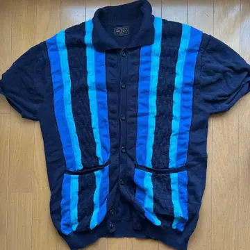 BEAMS PLUS 피케 셔츠 네이비 블루 L 사이즈
