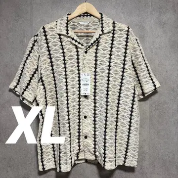 ZARA 자라 크로셰 편직 구조 셔츠 XL