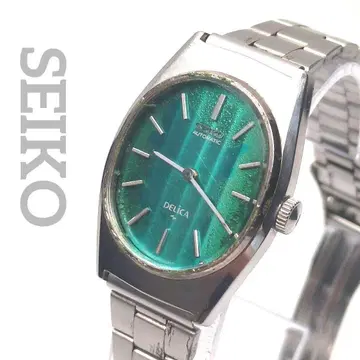 작동 SEIKO 델리카 여성용 자동 와인딩 그린 다이얼 빈티지