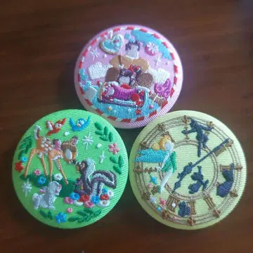 Disney 자수 캔뱃지 3개 세트