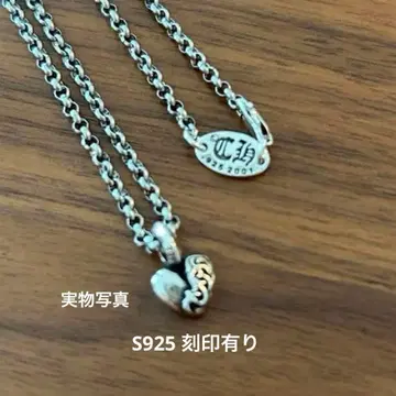 [새상품] 하트 참 목걸이 실버925 각인 있음 60cm