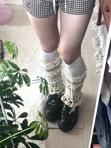 레그 워머 핸드메이드 니트 모리걸 y2k 발레코어 일점물