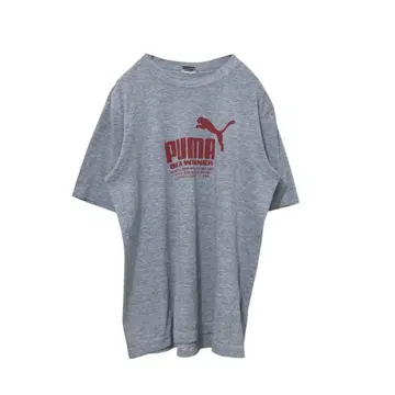 [ 희소 ] 80s 그린 택 PUMA 히트 유니온 T셔츠 그레이 싱글 S