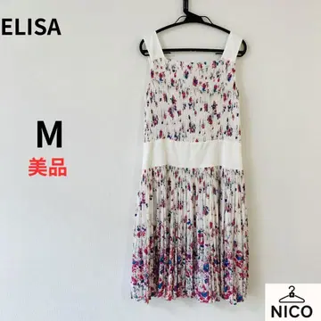 [새상품급] ELISA 엘리자 플리츠 꽃무늬 원피스 슬리브리스 무릎 기장