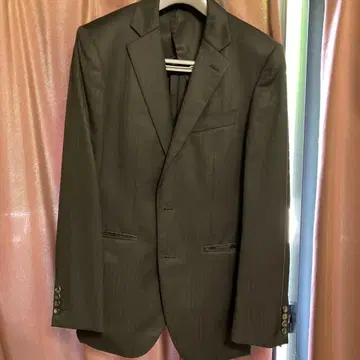 [최고급] 다케오 키쿠치 도멜 원단 블랙 스트라이프 수트 세트 L