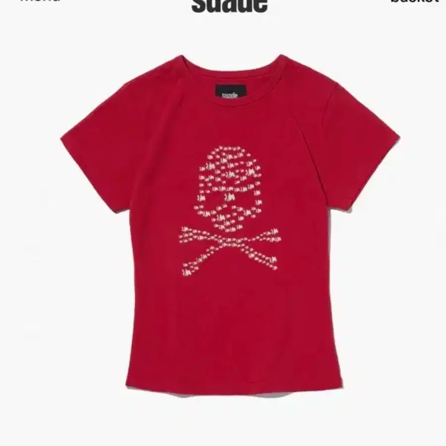 스웨이드 suade  ALBINO SKULL CROP TEE [RED]