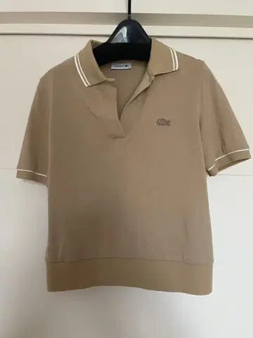 최종 가격 LACOSTE 여성용 반팔 피케 셔츠 베이지 사이즈 38