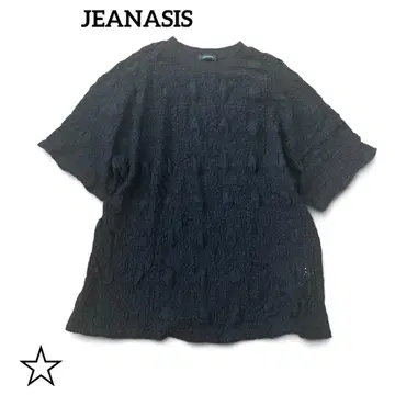 JEANASIS 지나시스 자카드 풀오버 티셔츠 블랙 F