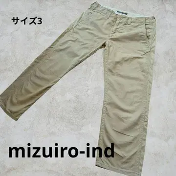 미즈이로 인드 mizuiroind 크롭 기장 치노 팬츠 베이지 사이즈 3