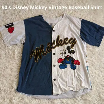 90s Disney Mickey 빈티지 야구 셔츠