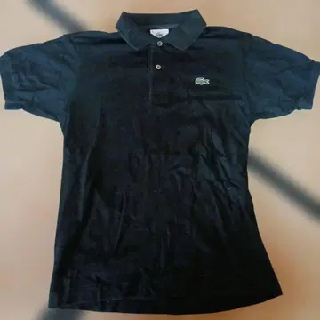 가격 인하했습니다 LACOSTE 피케 셔츠 블랙 사이즈 2