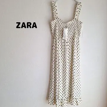 [택 포함 새상품] ZARA 도트 무늬 롱 원피스 자라