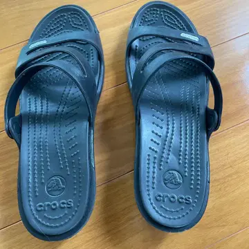 Crocs 웨지솔 샌들 블랙 여성용